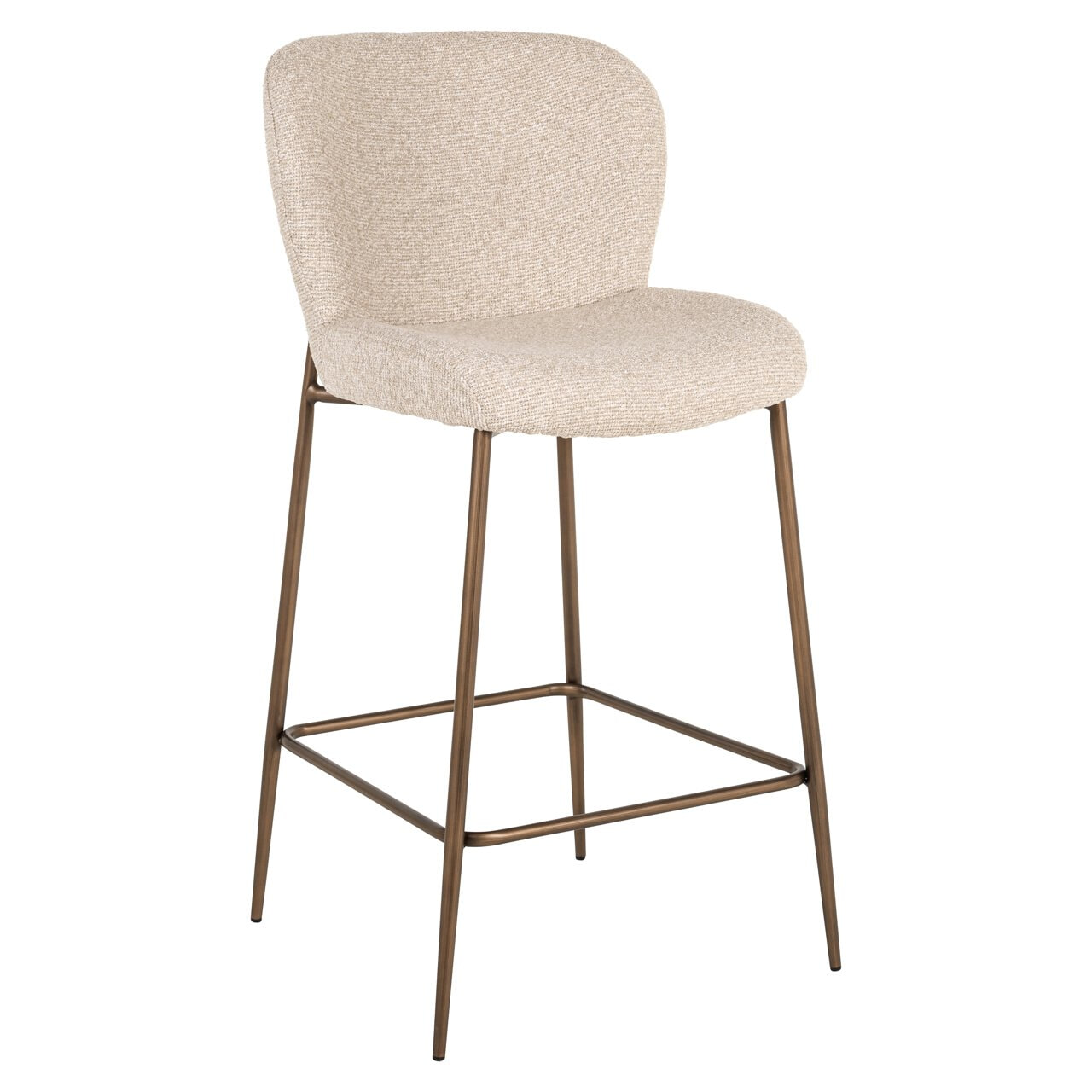 Richmond Interiors Richmond Barstoel Odarby Bouclé - Crème (zithoogte 67cm)