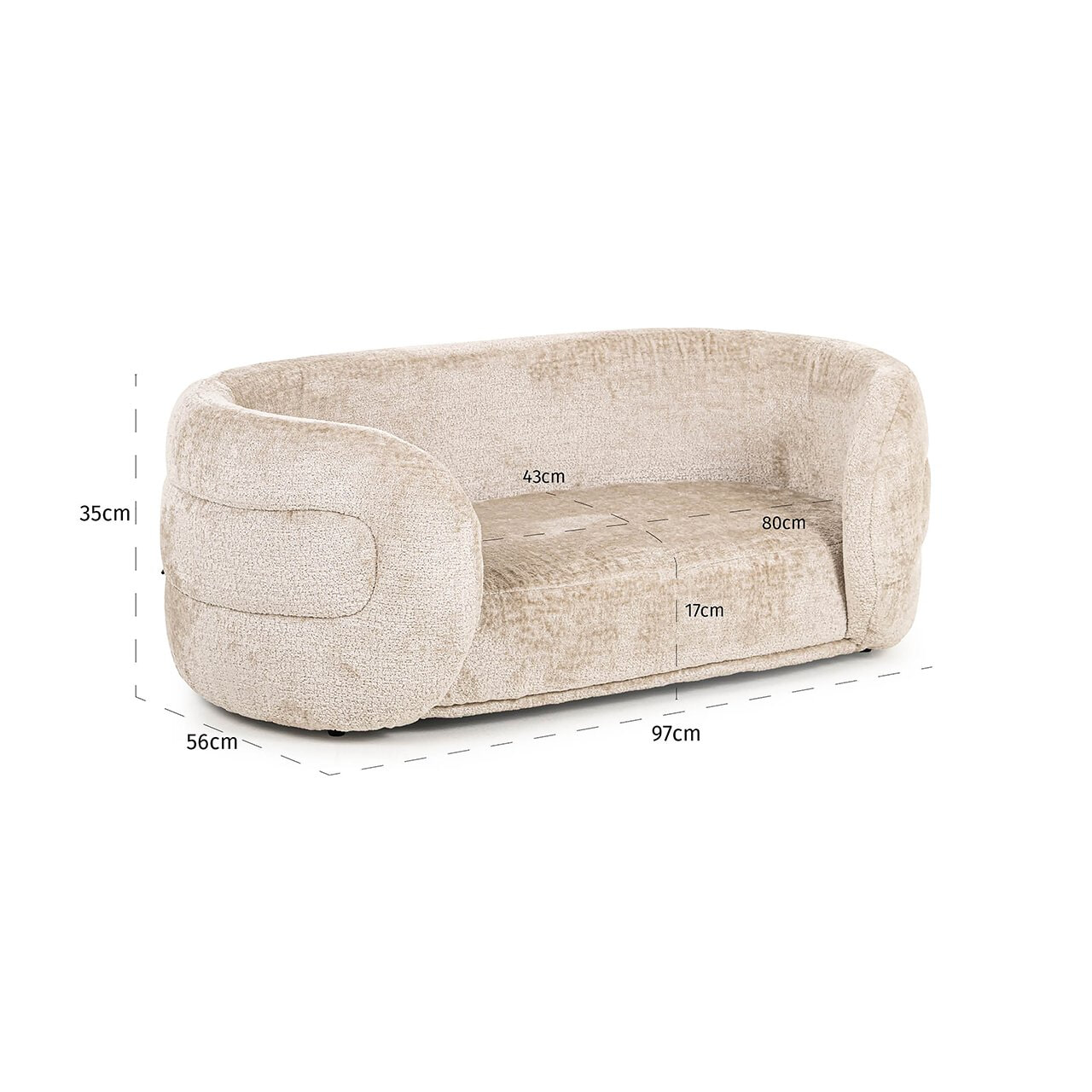 Richmond Huisdierenbed 'Bingo' Chenille, kleur Clay