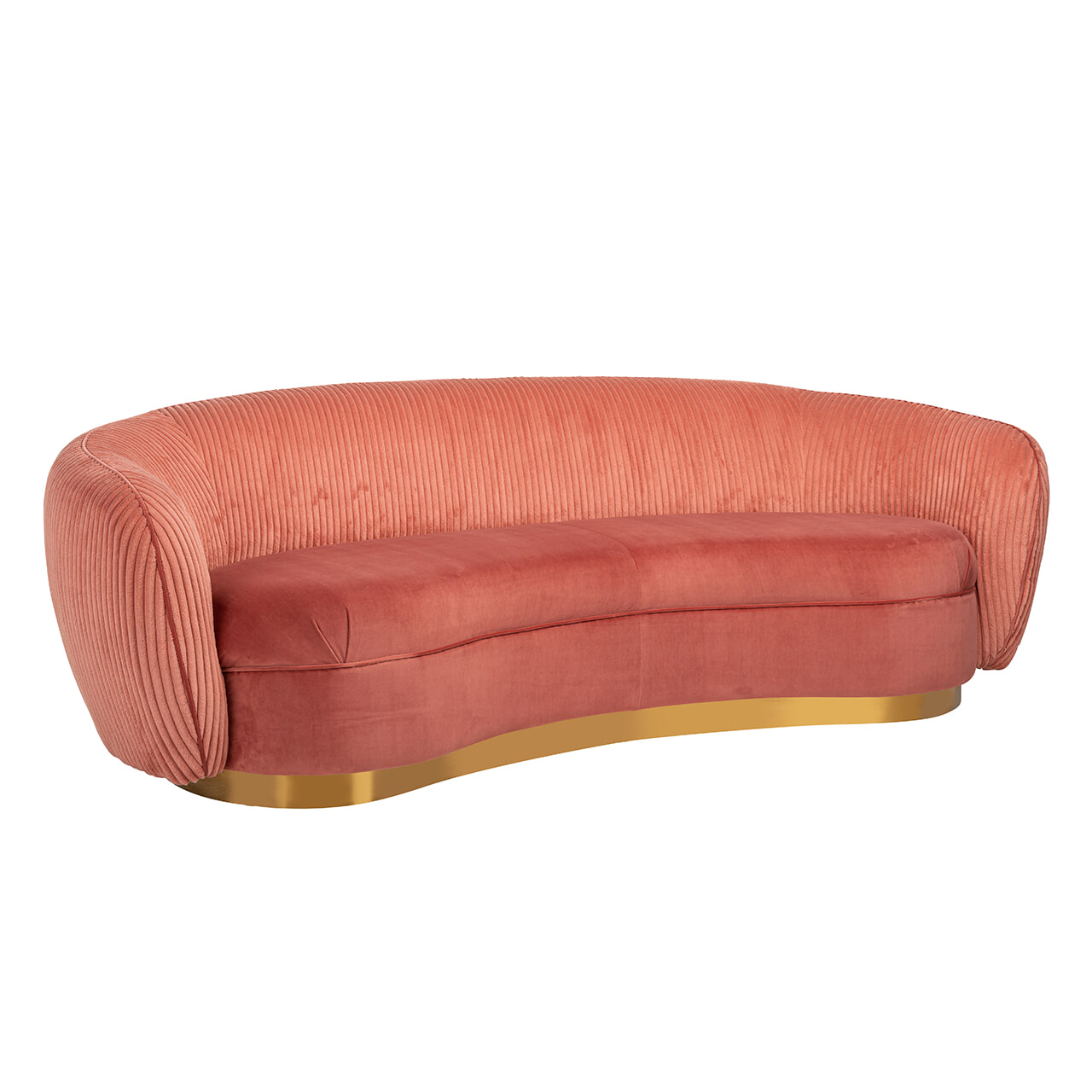 Richmond Bank 'Waylon' Velvet en Rib, kleur Roze Richmond Bank 'Waylon' Velvet en Rib, kleur Roze