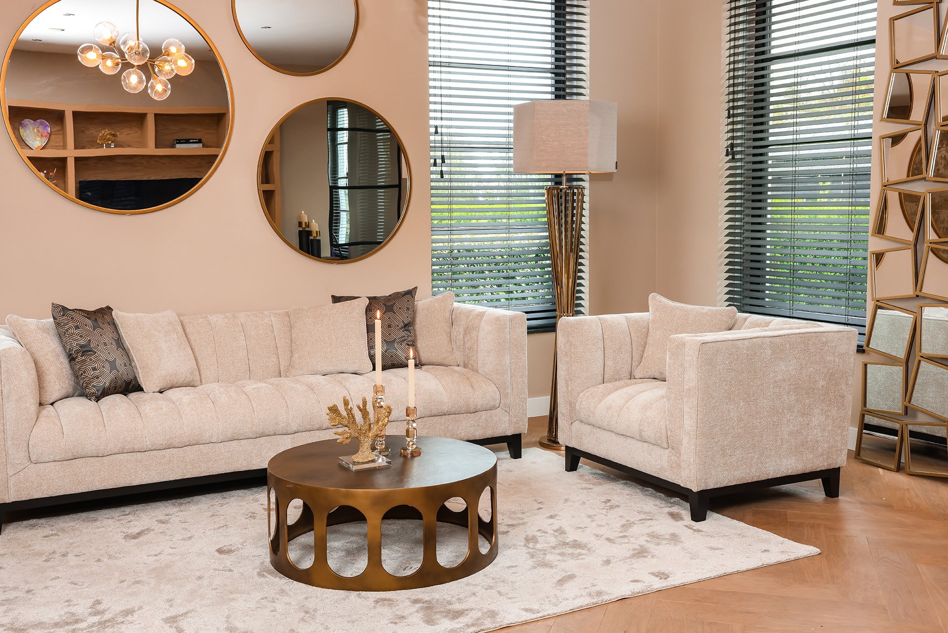 Richmond Ronde Salontafel 'Du Pont' 86cm, kleur Brushed Gold