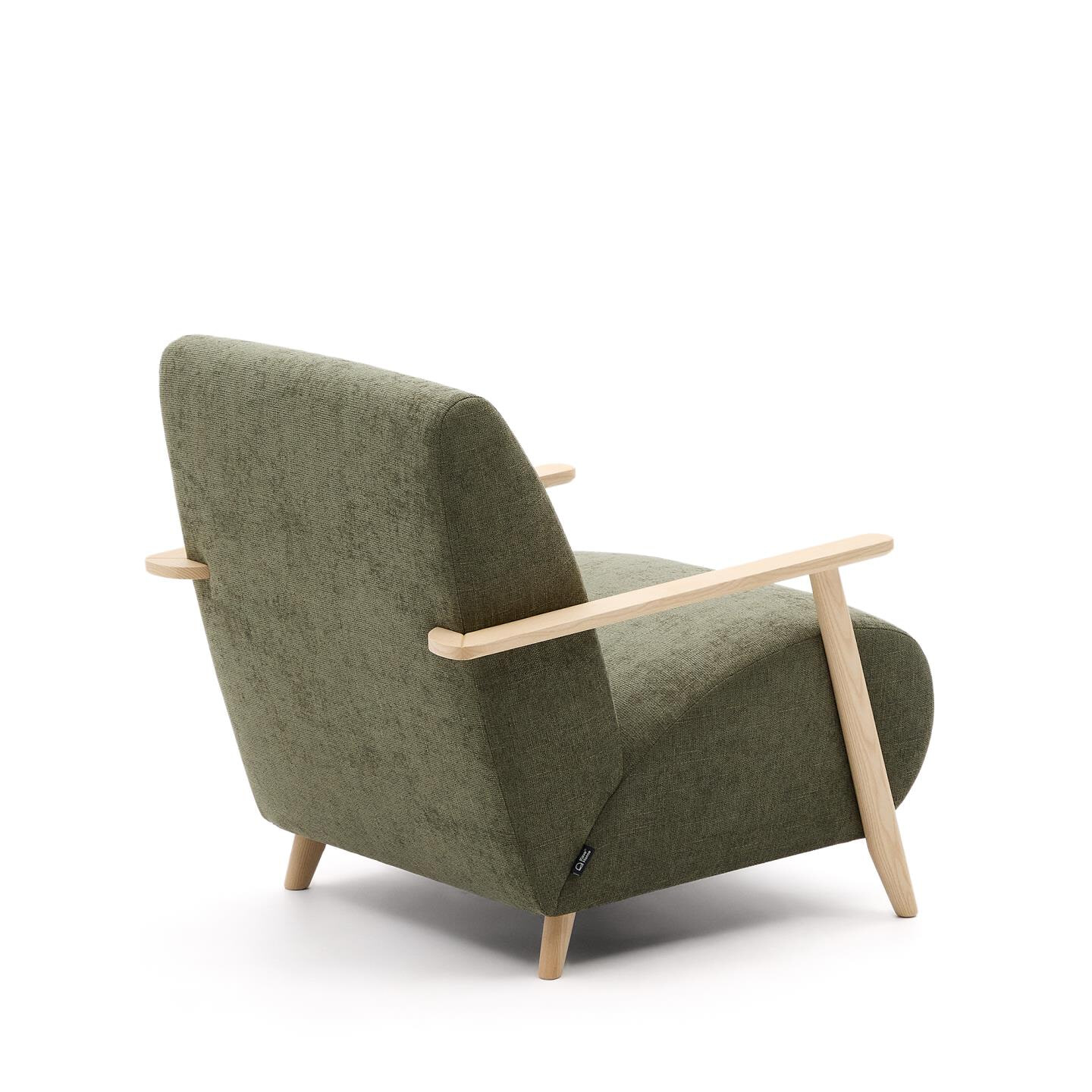 Kave Home Fauteuil 'Meghan' Chenille, kleur Groen/Naturel
