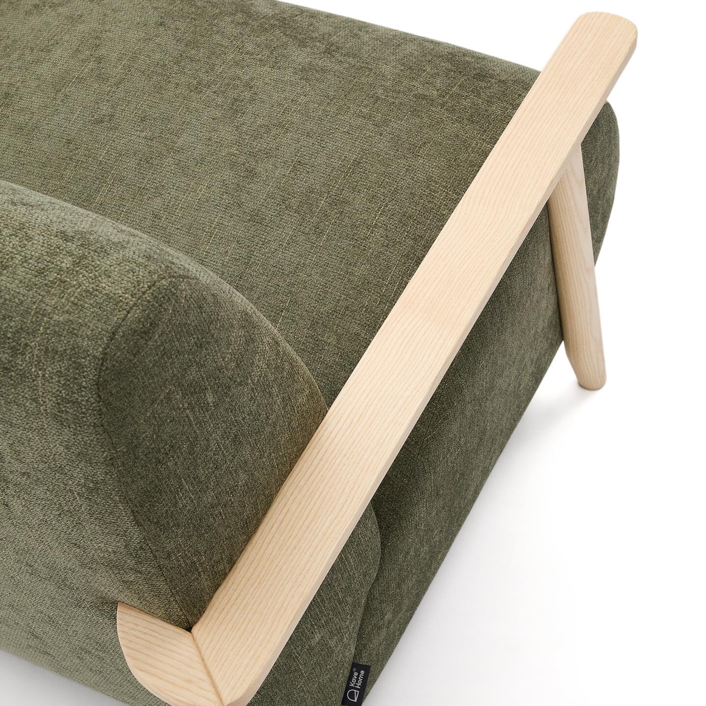 Kave Home Fauteuil 'Meghan' Chenille, kleur Groen/Naturel