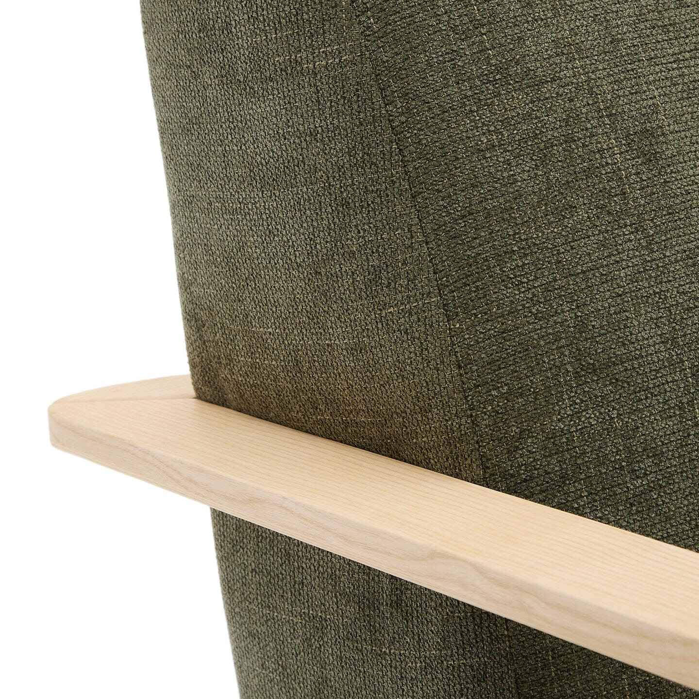 Kave Home Fauteuil 'Meghan' Chenille, kleur Groen/Naturel