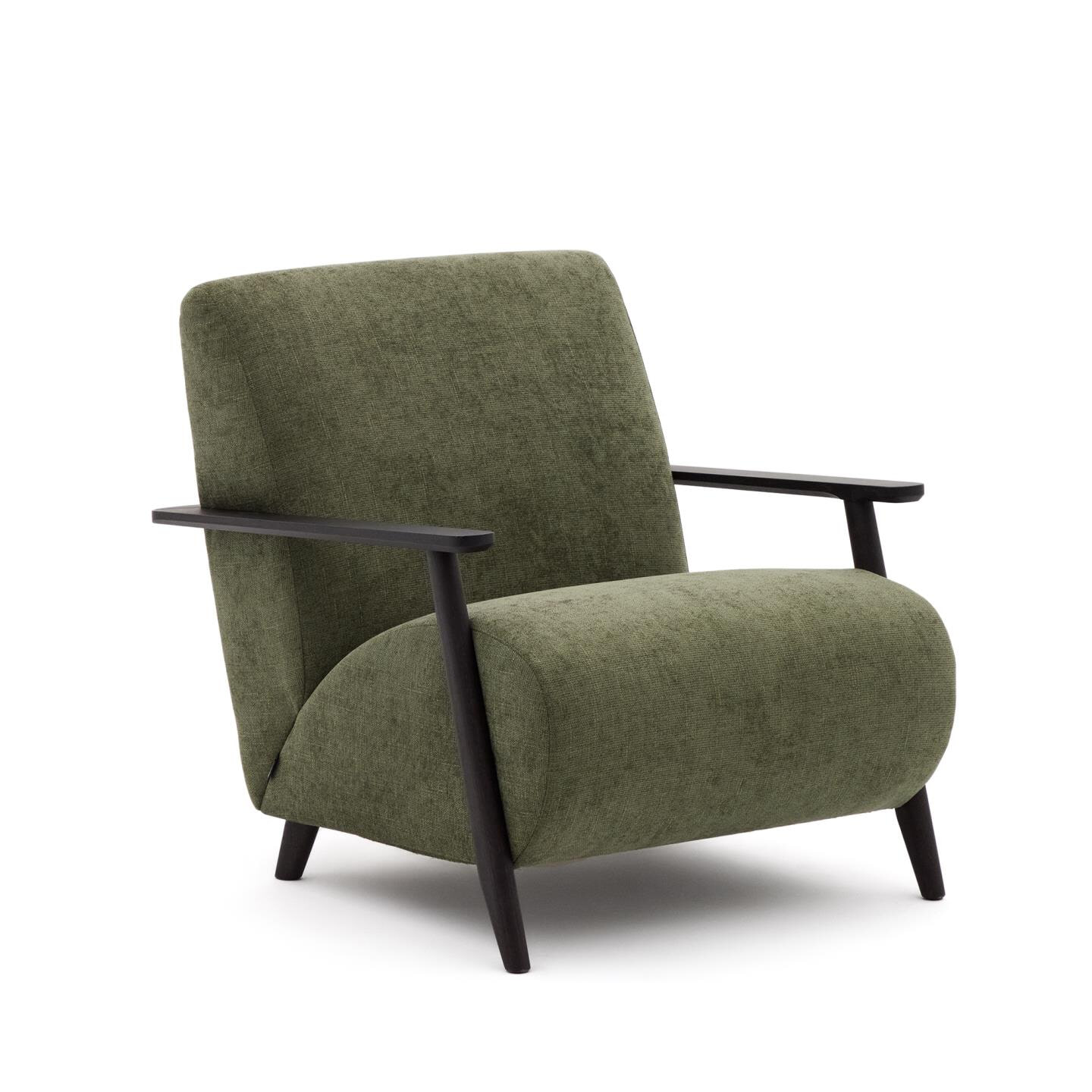 Kave Home Fauteuil Meghan Chenille - Groen/Zwart