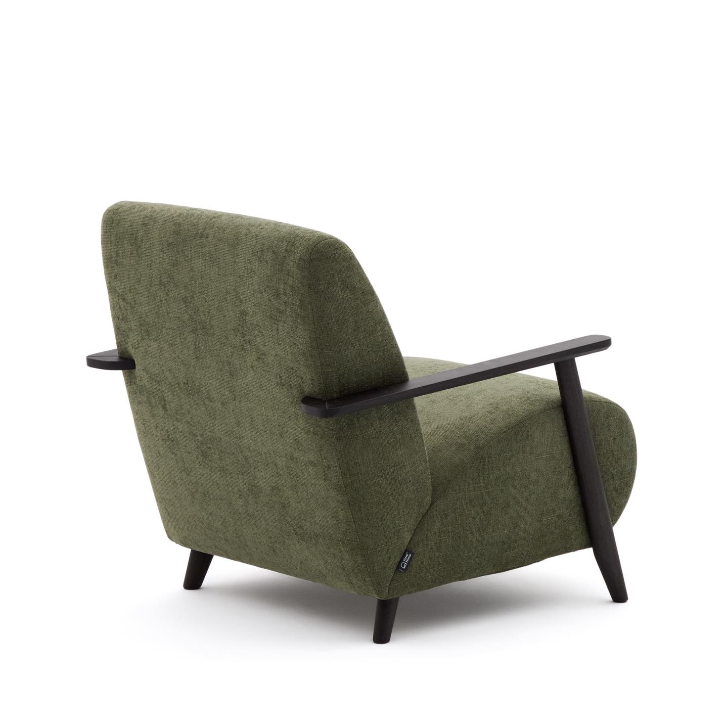 Kave Home Fauteuil 'Meghan' Chenille, kleur Groen/Wengé