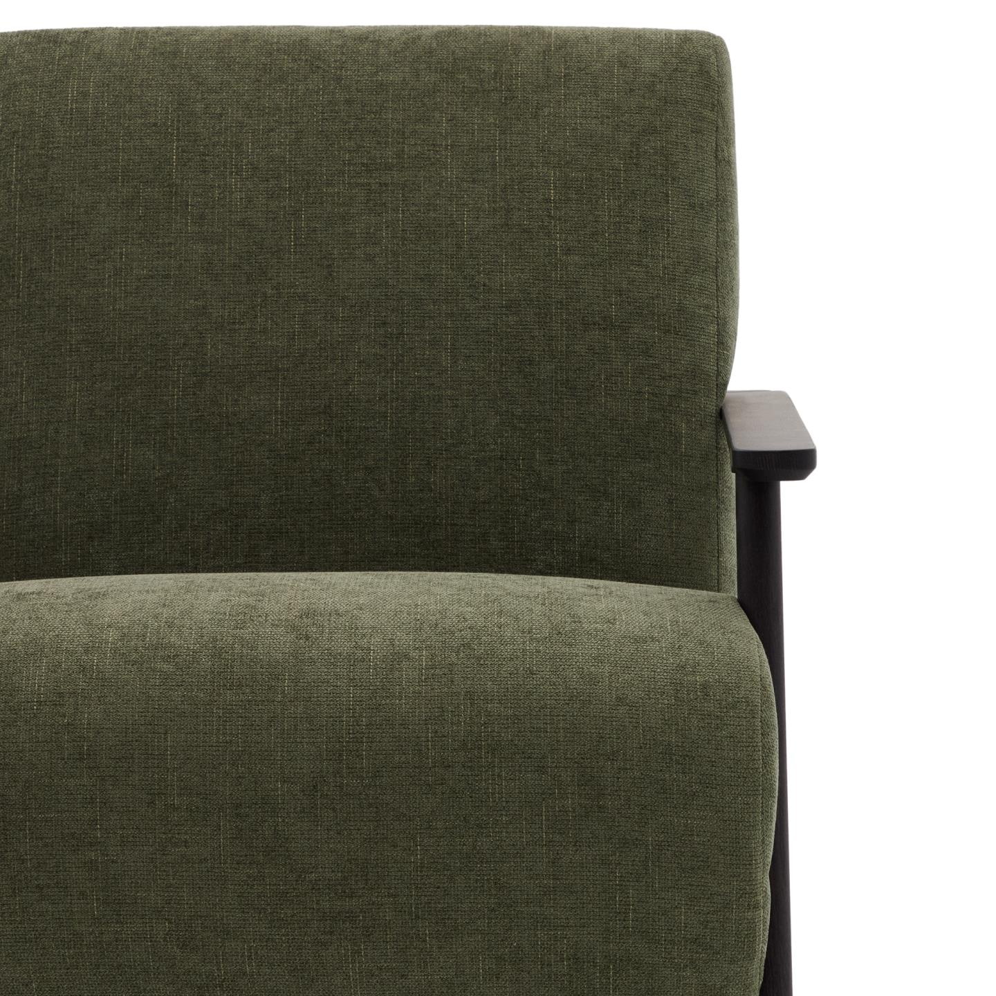 Kave Home Fauteuil 'Meghan' Chenille, kleur Groen/Wengé