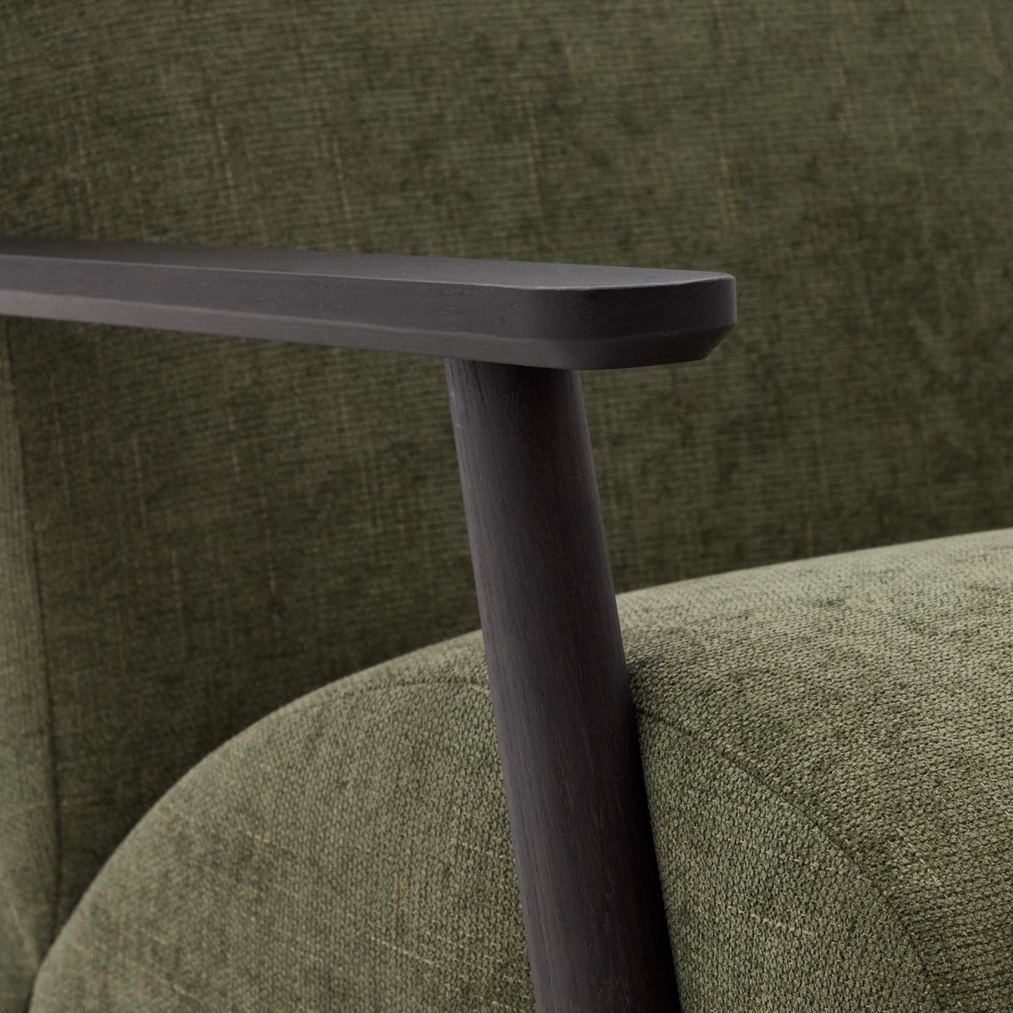 Kave Home Fauteuil 'Meghan' Chenille, kleur Groen/Wengé