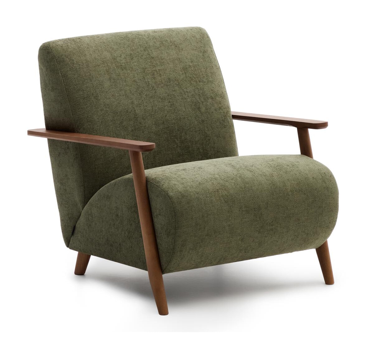 Kave Home Fauteuil 'Meghan' Chenille, kleur Groen/Bruin
