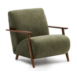 Kave Home Fauteuil 'Meghan' Chenille, kleur Groen/Bruin