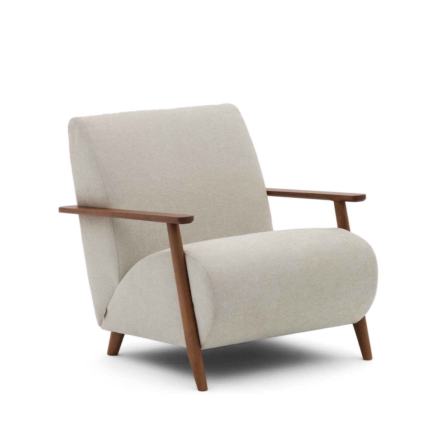 Kave Home Fauteuil Meghan Chenille - Beige/Bruin