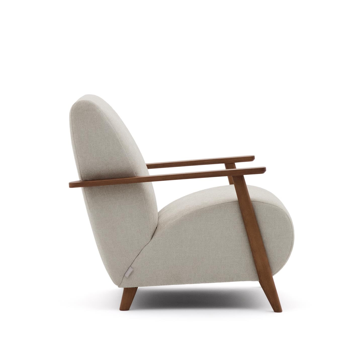Kave Home Fauteuil 'Meghan' Chenille, kleur Beige/Bruin