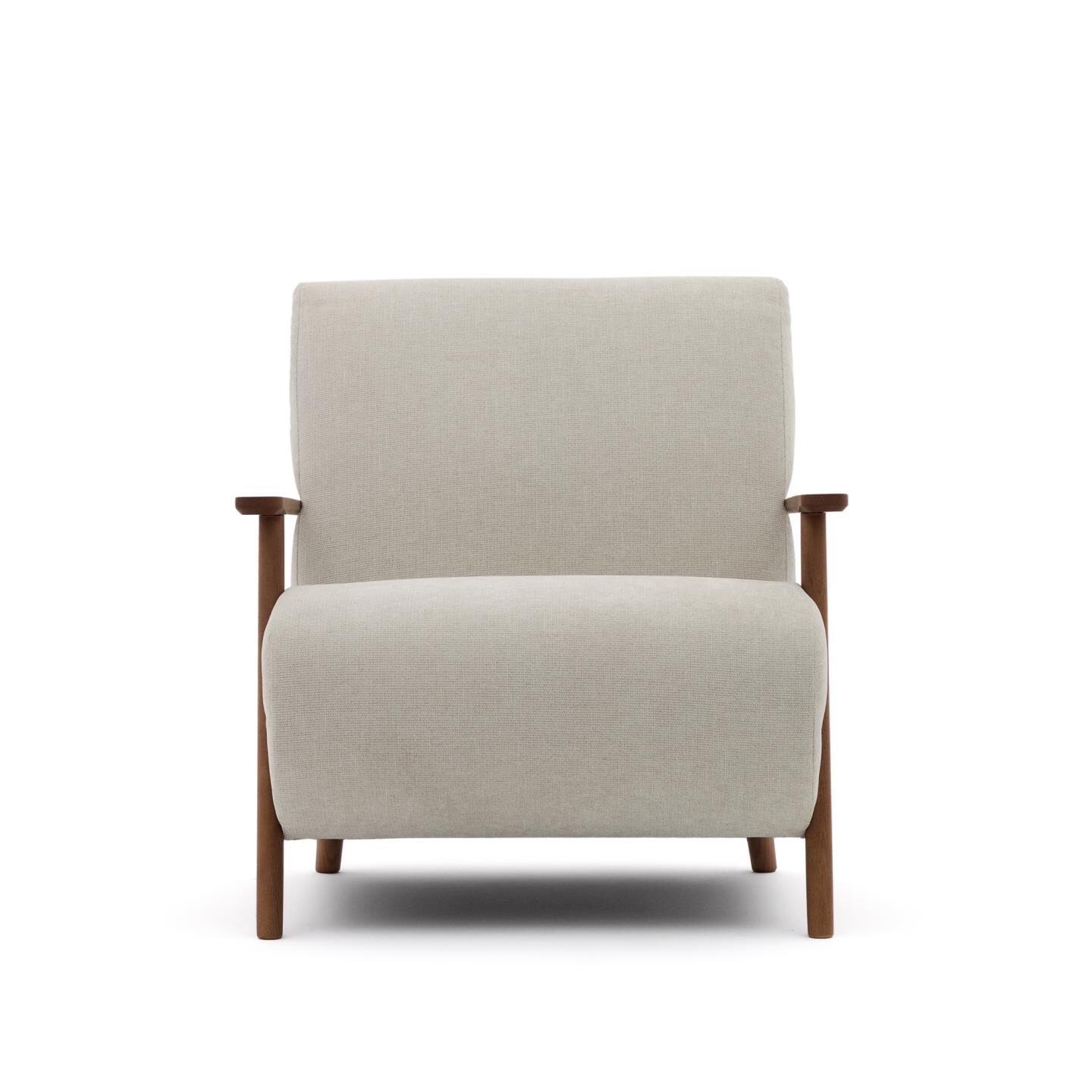 Kave Home Fauteuil 'Meghan' Chenille, kleur Beige/Bruin