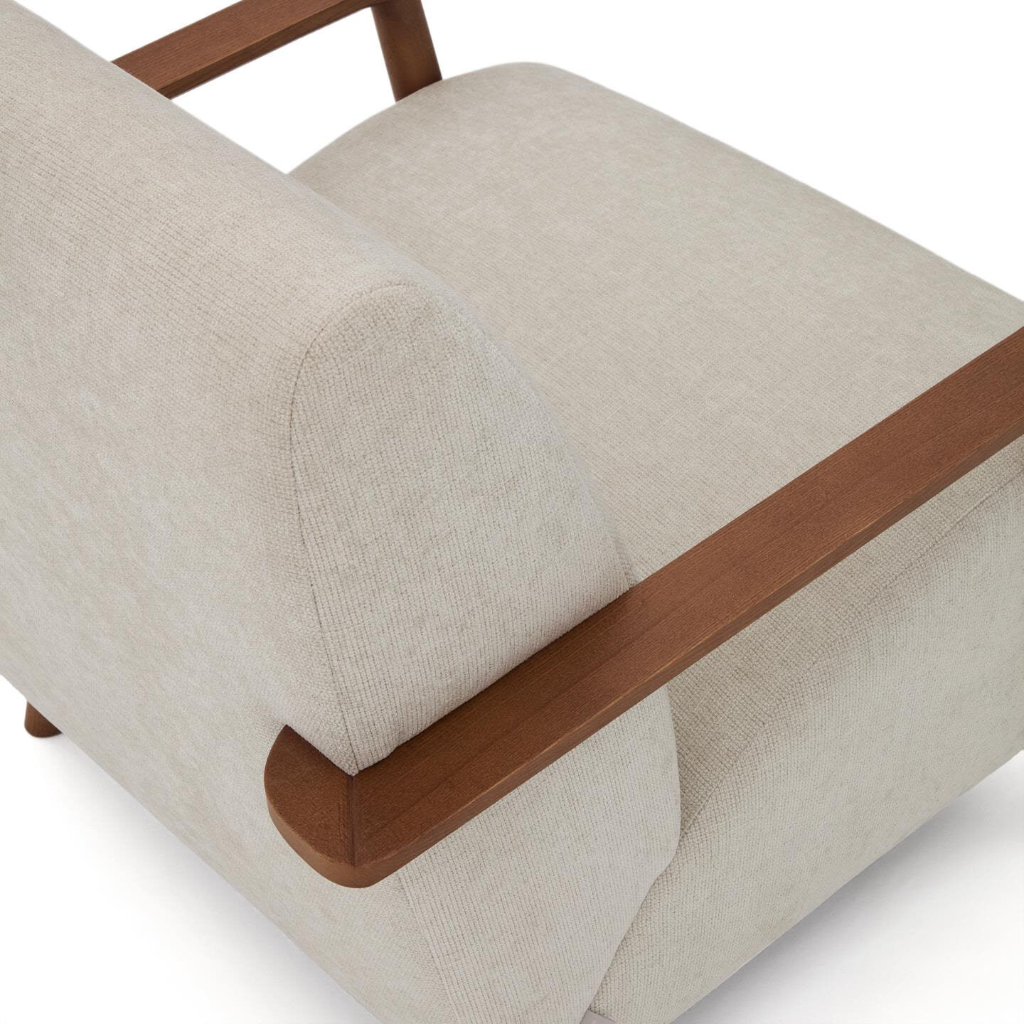 Kave Home Fauteuil 'Meghan' Chenille, kleur Beige/Bruin