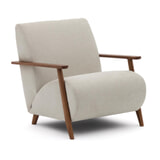 Kave Home Fauteuil 'Meghan' Chenille, kleur Beige/Bruin