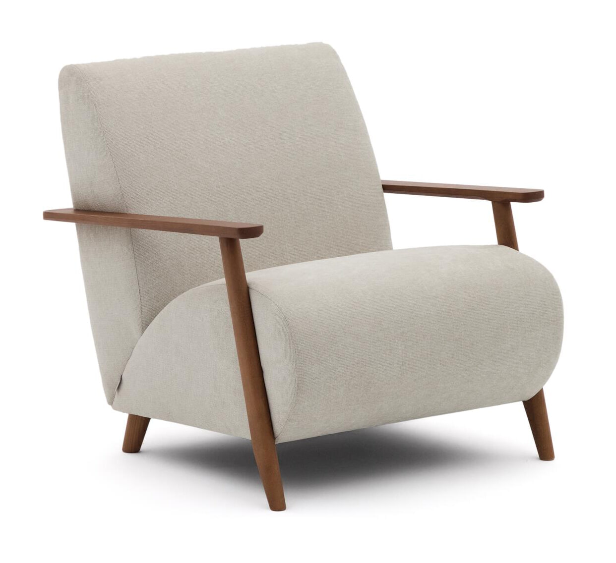 Kave Home Meghan fauteuil chenille walnoot