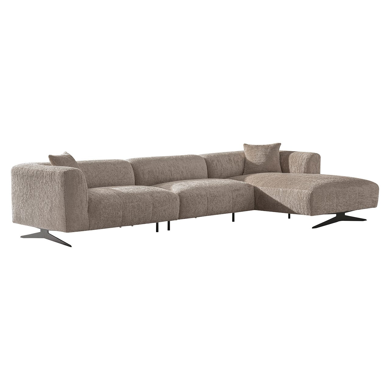 Richmond Interiors Richmond 3-zits Loungebank Hoxton Rechts, Chenille - Beige