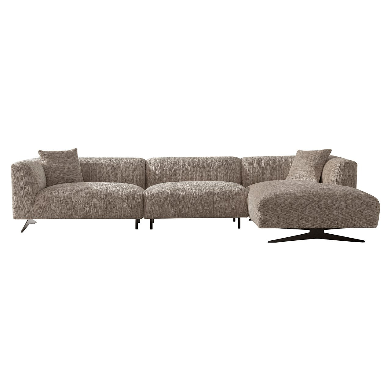 Richmond 3-zits Loungebank 'Hoxton' Rechts, Chenille, kleur Beige