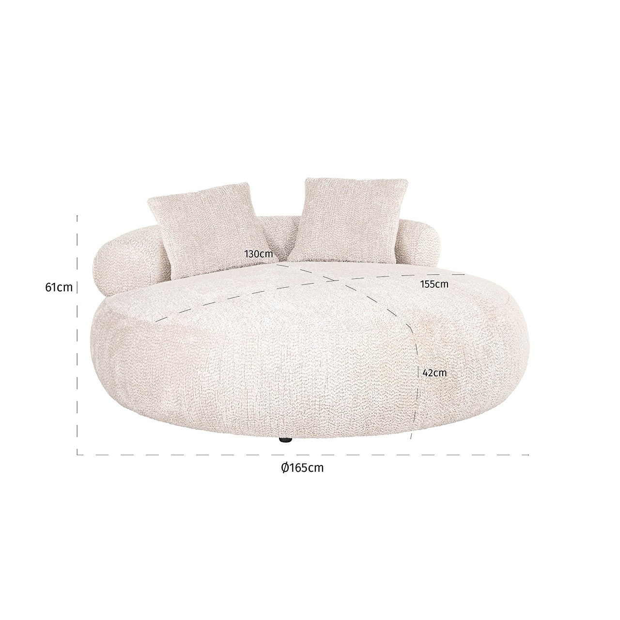 Richmond Daybed 'Tivola' Chenille, kleur Crème