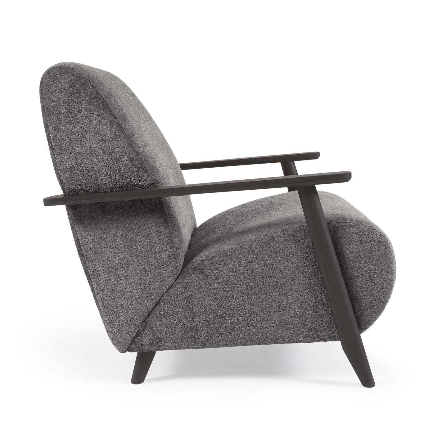 Kave Home Fauteuil 'Meghan' Chenille, kleur Donkergrijs