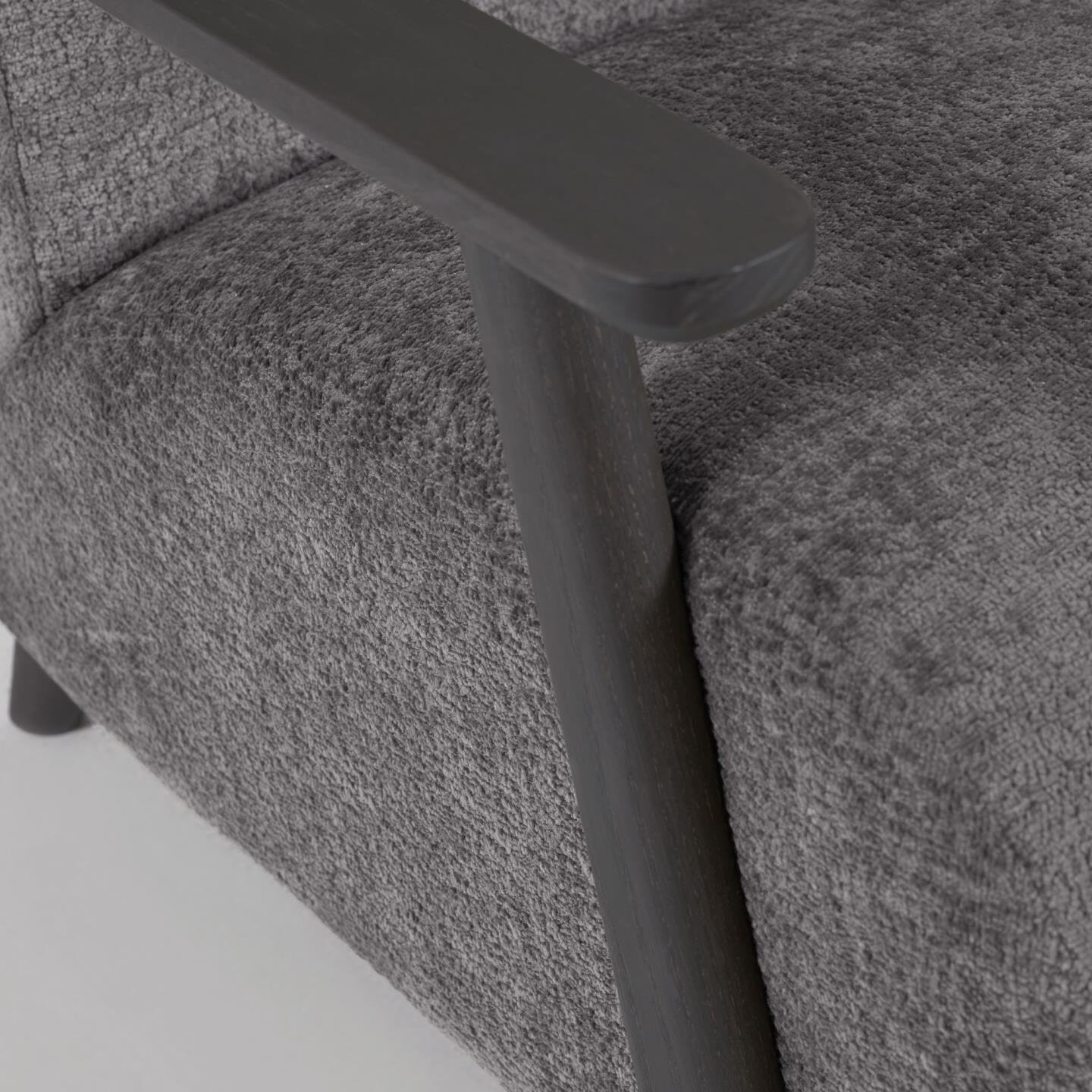 Kave Home Fauteuil 'Meghan' Chenille, kleur Donkergrijs