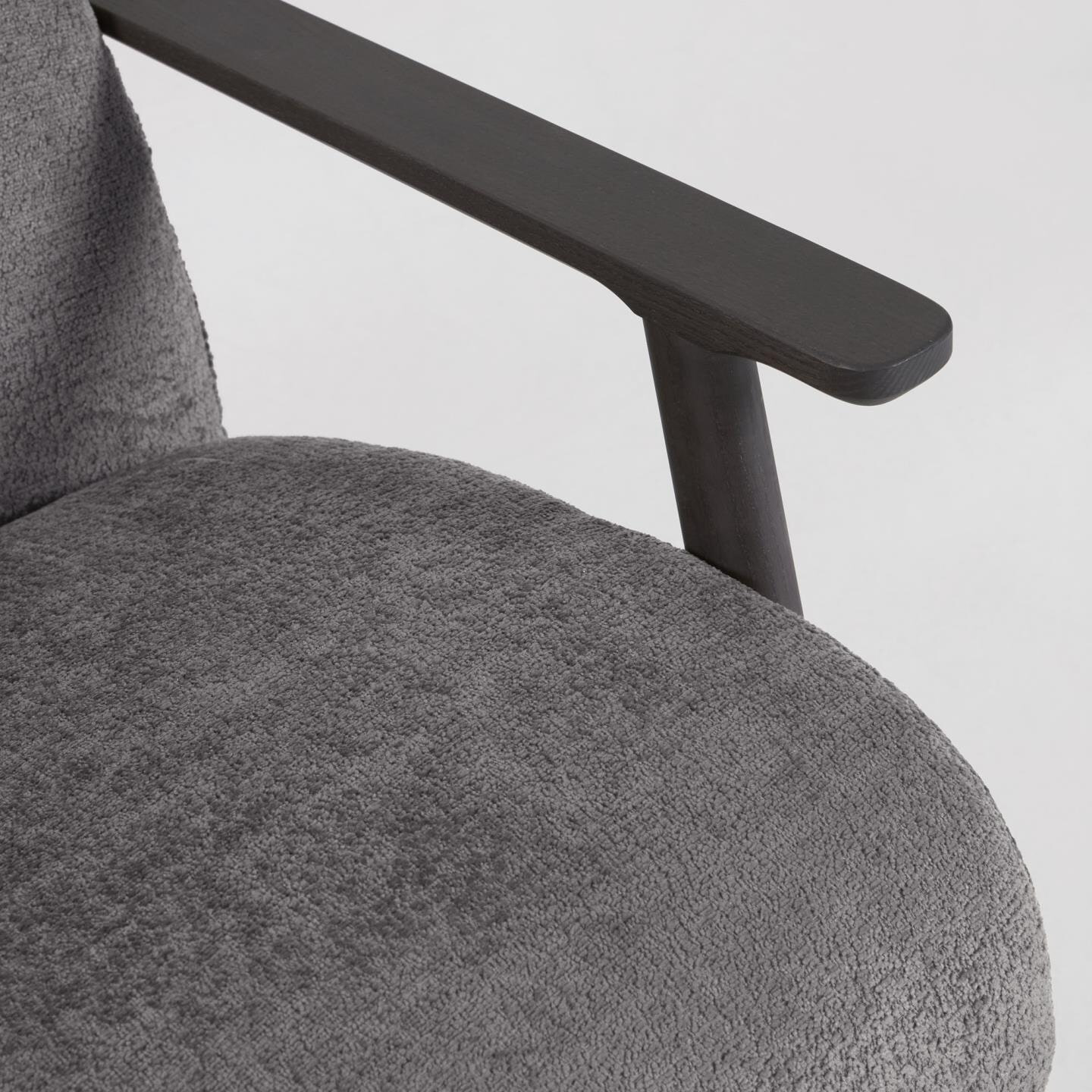 Kave Home Fauteuil 'Meghan' Chenille, kleur Donkergrijs