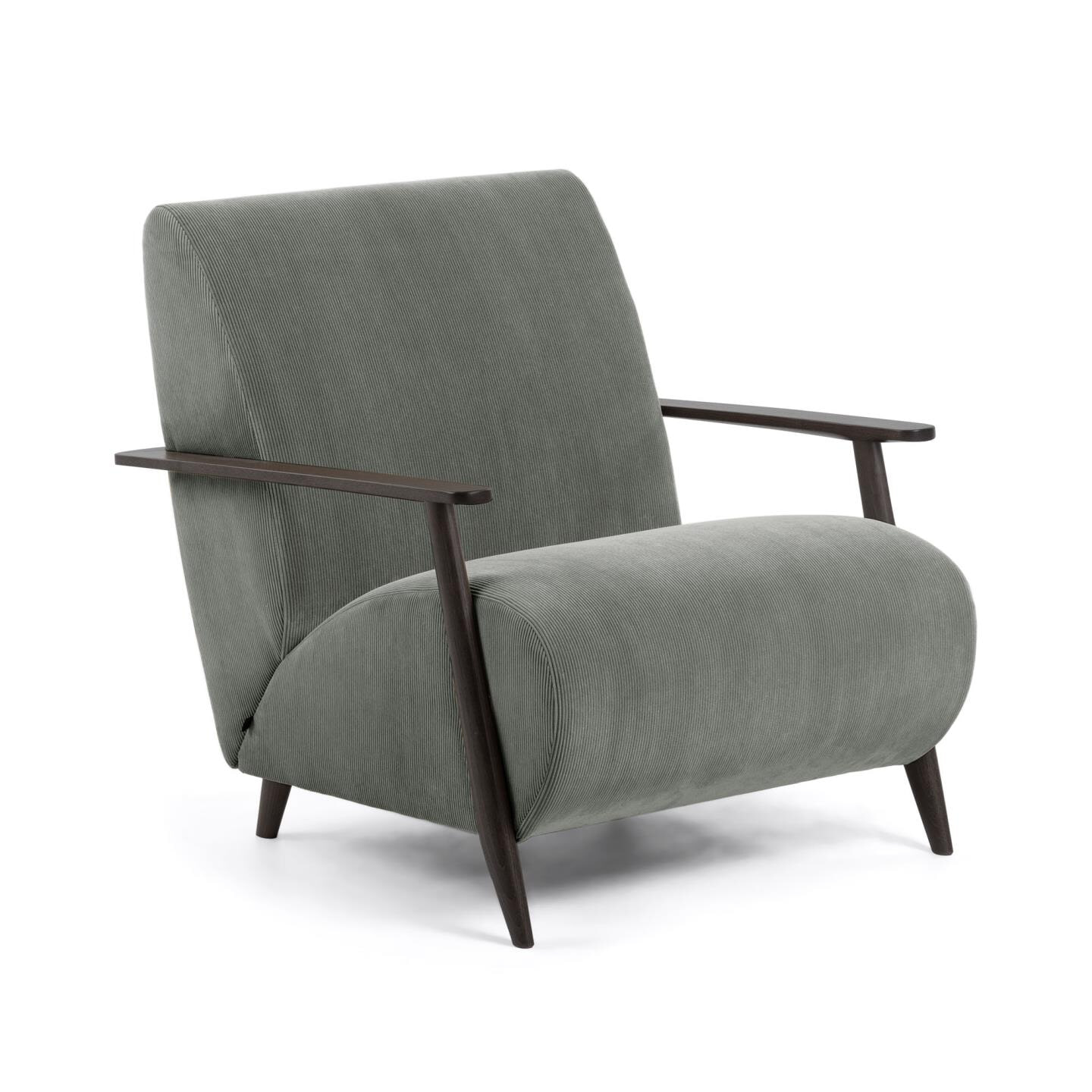 Kave Home Fauteuil 'Meghan' Rib, kleur Donkergrijs Kave Home Fauteuil 'Meghan' Rib, kleur Donkergrijs