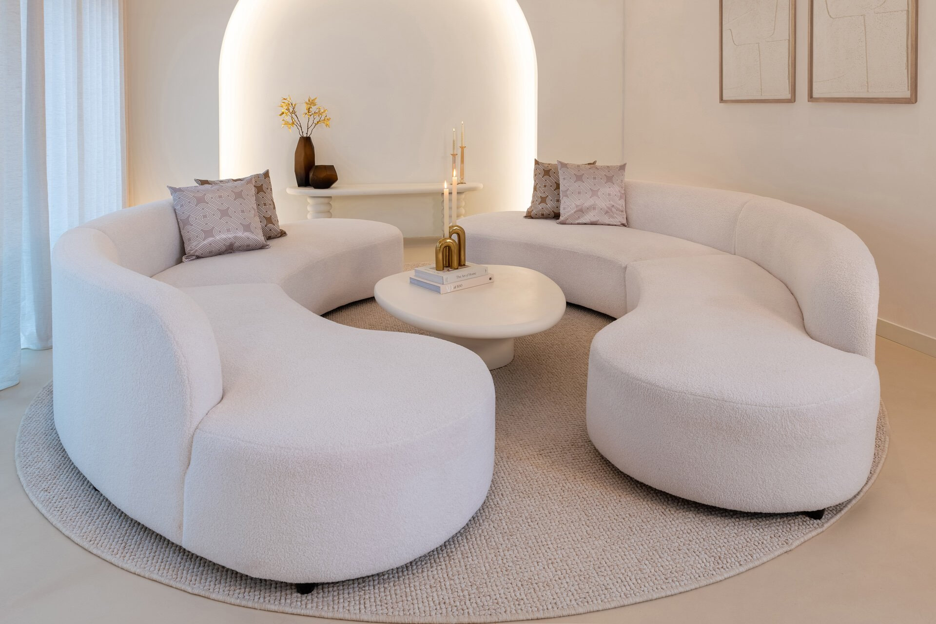 Richmond Organische Salontafel 'Bloomstone' 110 x 90cm, kleur Wit