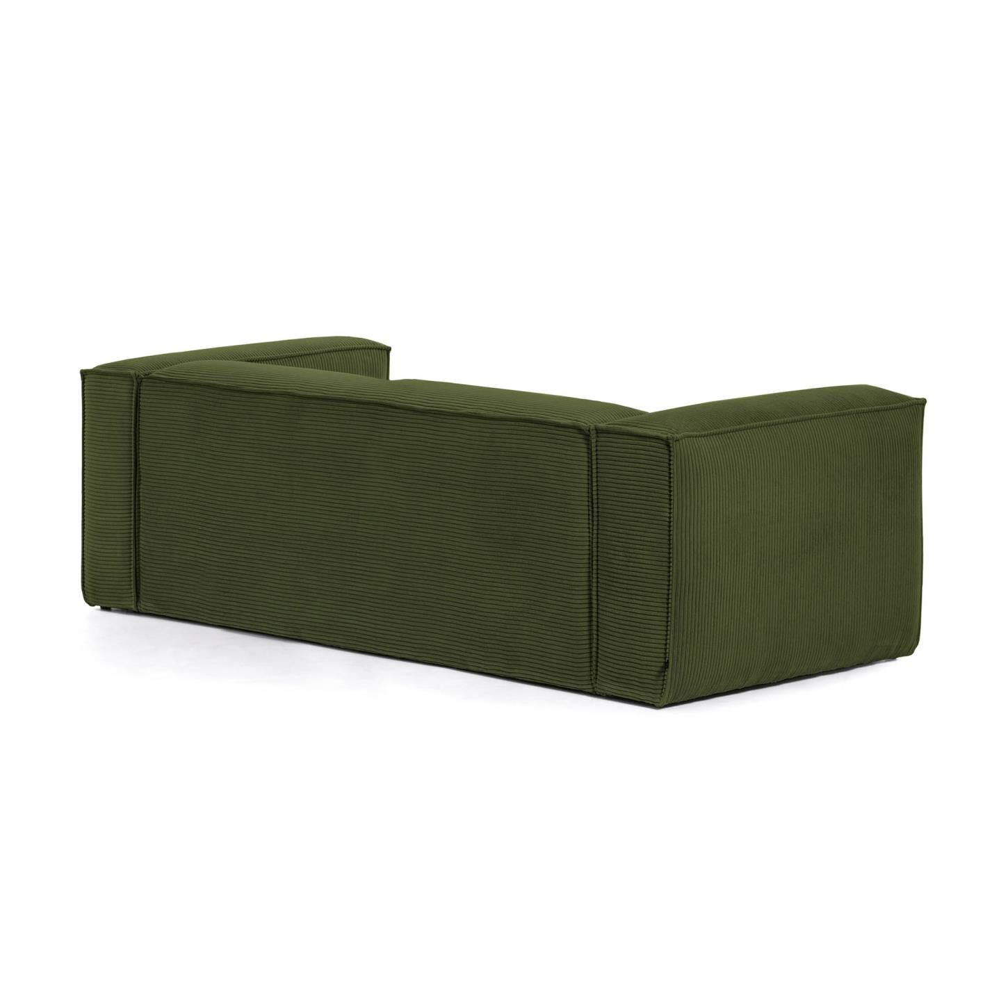 Kave Home 3-zits Bank 'Blok' 240 cm, Rib, kleur Donkergroen