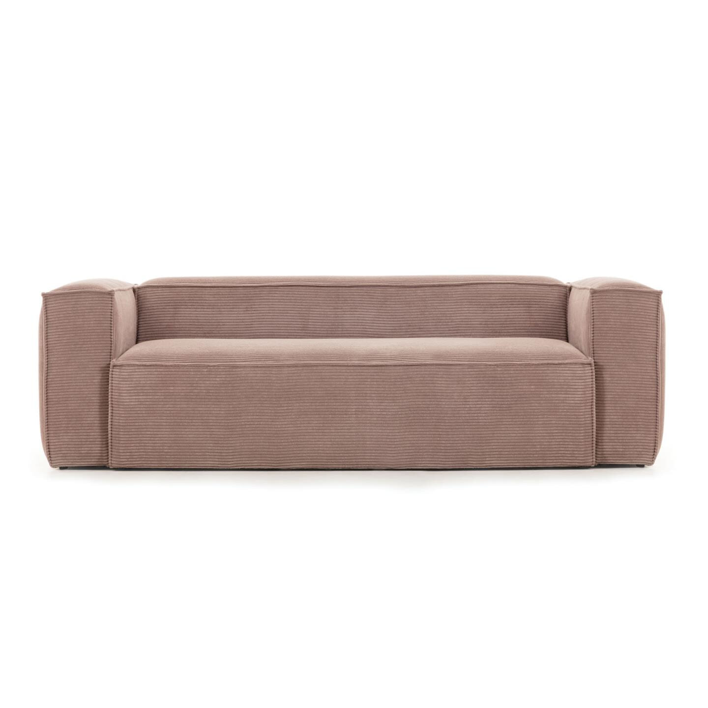 Kave Home 3-zits Bank 'Blok' Rib, kleur Roze