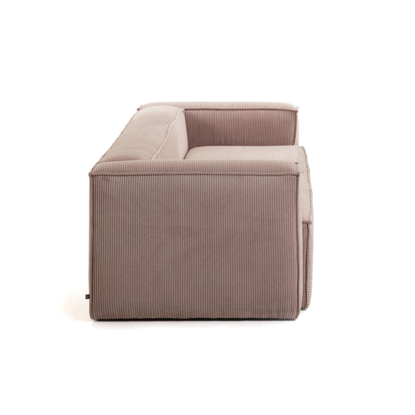 Kave Home 3-zits Bank 'Blok' Rib, kleur Roze