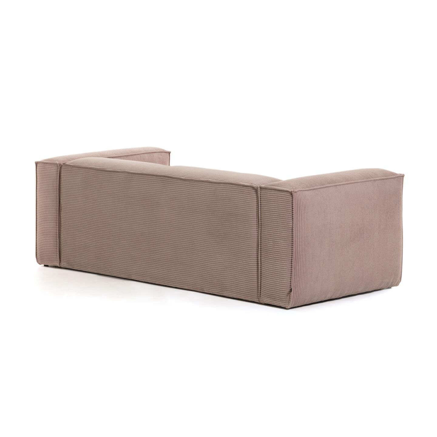 Kave Home 3-zits Bank 'Blok' Rib, kleur Roze