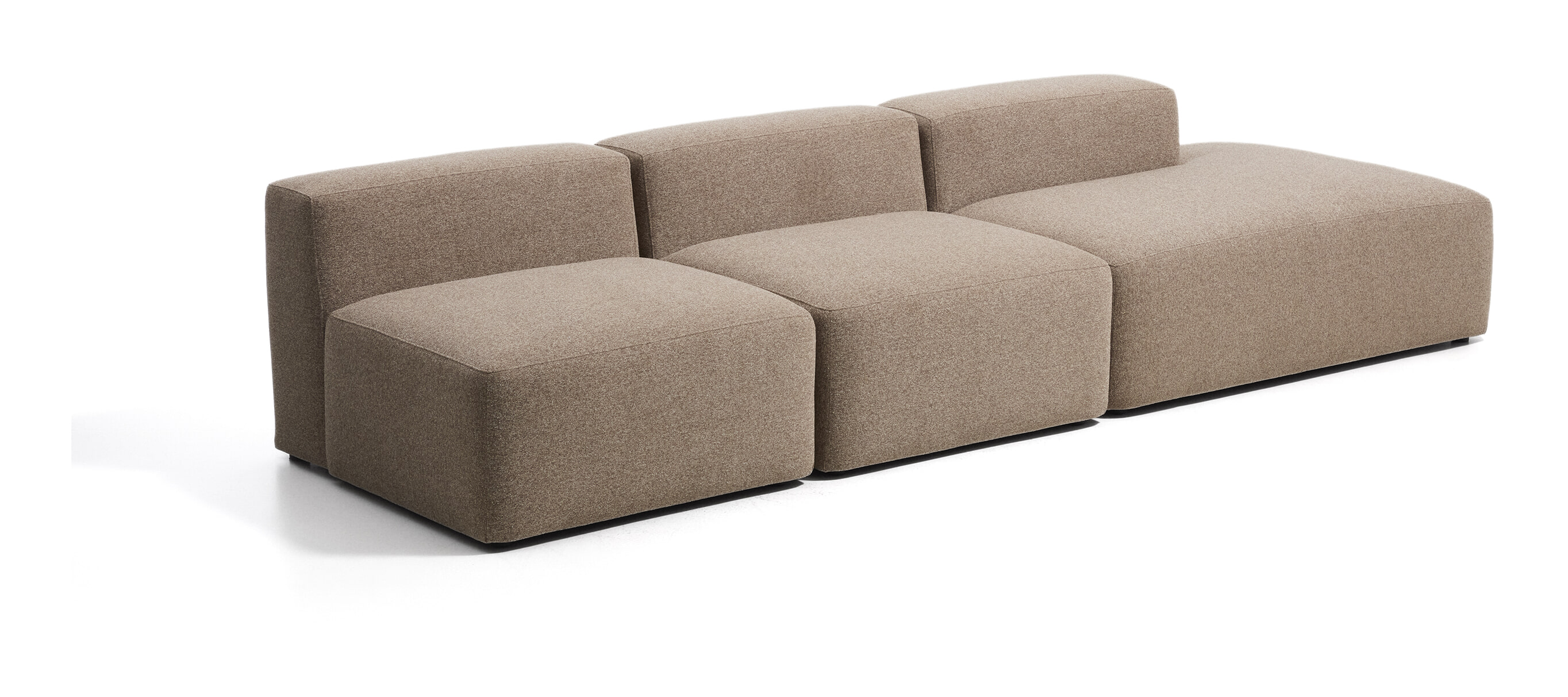 Kave Home 3-zits Bank Blok met rechtereindstuk 325cm, Chenille - Bruin