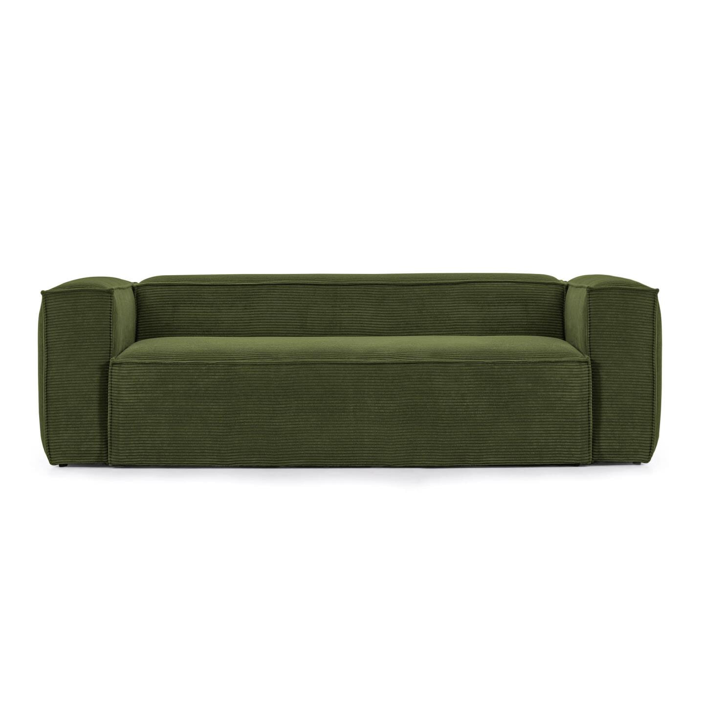 Kave Home 2-zits Bank 'Blok' 210cm, Rib, kleur Donkergroen