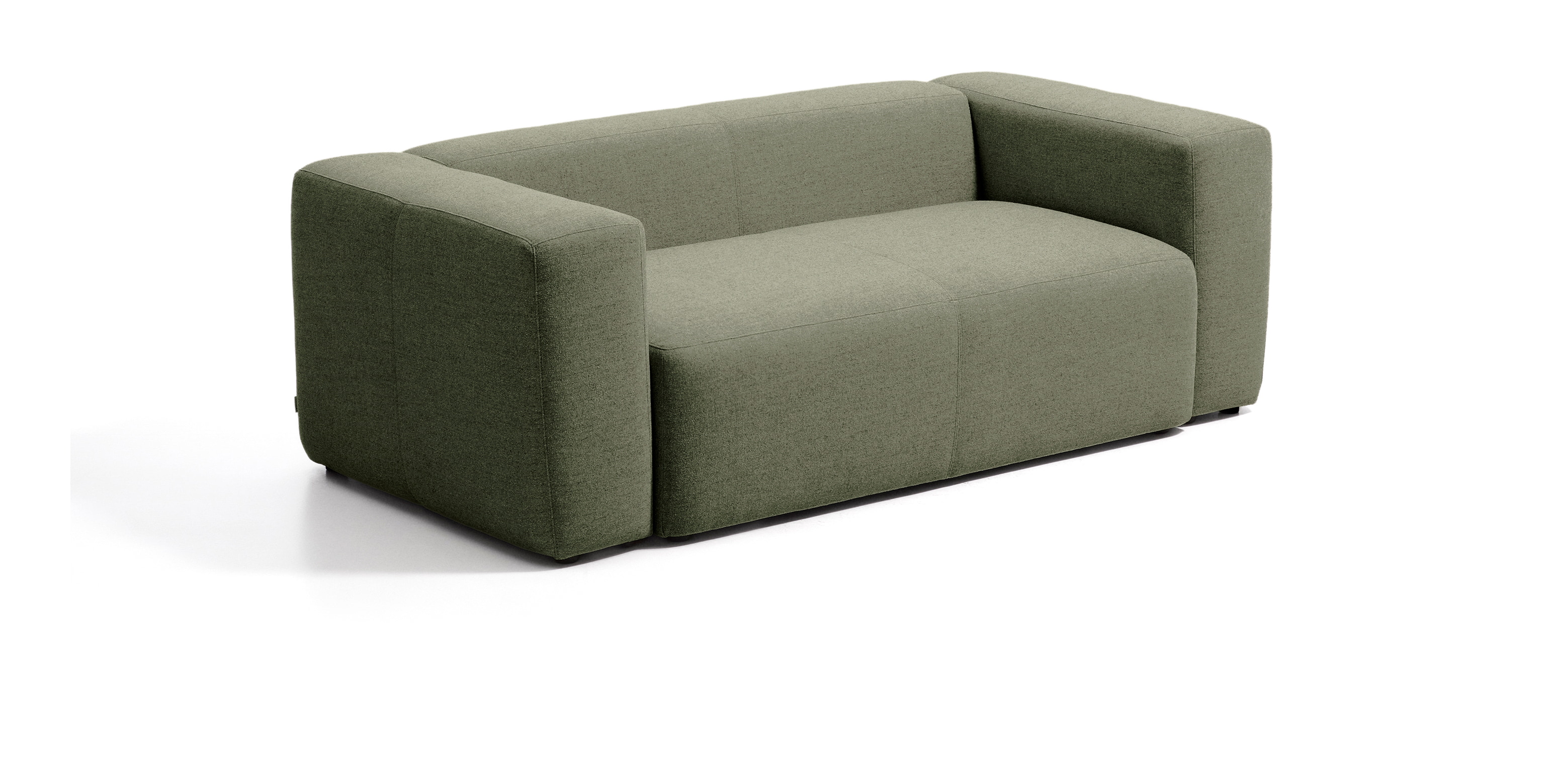 Kave Home 2-zits Bank Blok 210cm, Chenille - Mosgroen