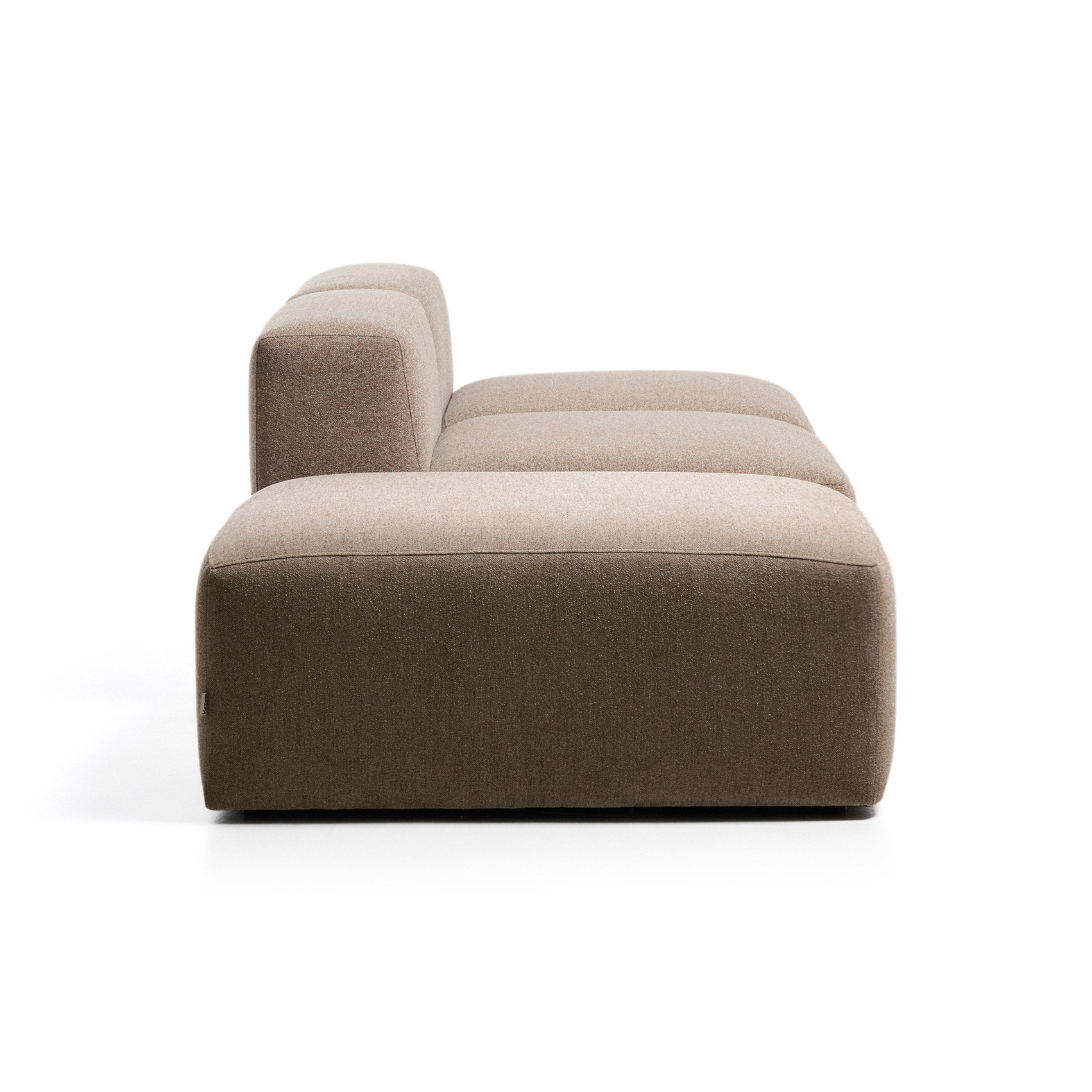 Kave Home 3-zits Bank Blok met poefeindstuk 270cm, Chenille - Taupe
