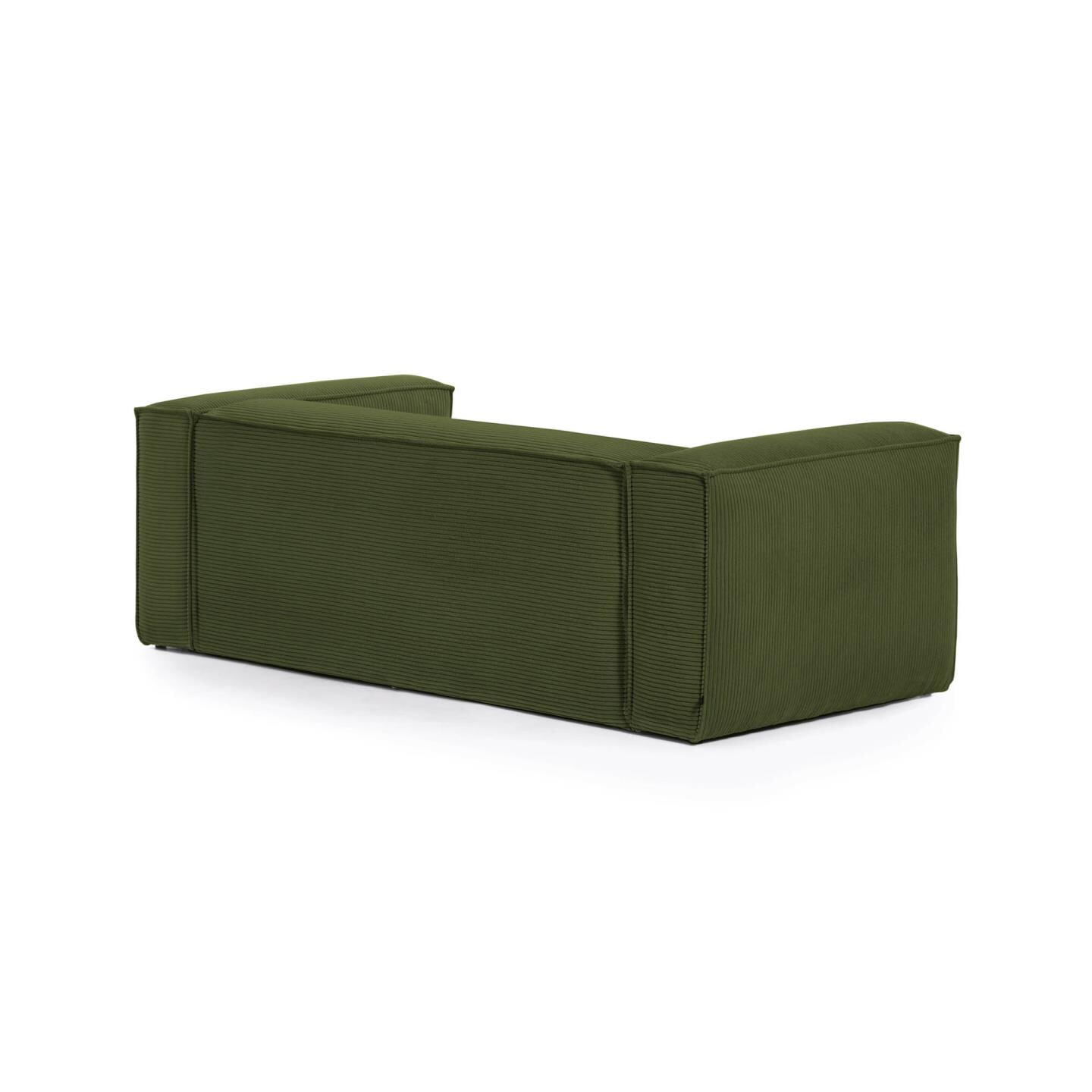 Kave Home Loungebank 'Blok' 240cm, Rib, Rechts, kleur Donkergroen