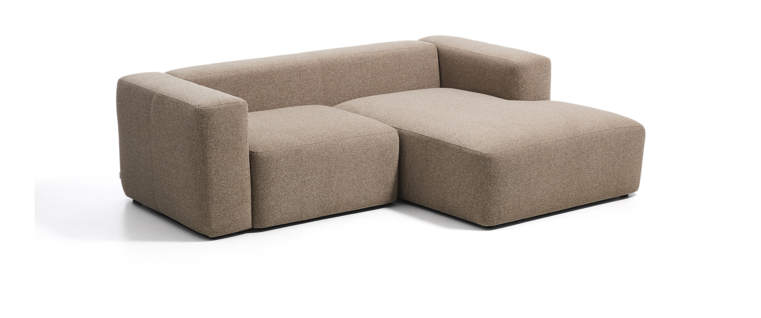 Kave Home Loungebank Blok Rechts, 240cm, Chenille - Bruin