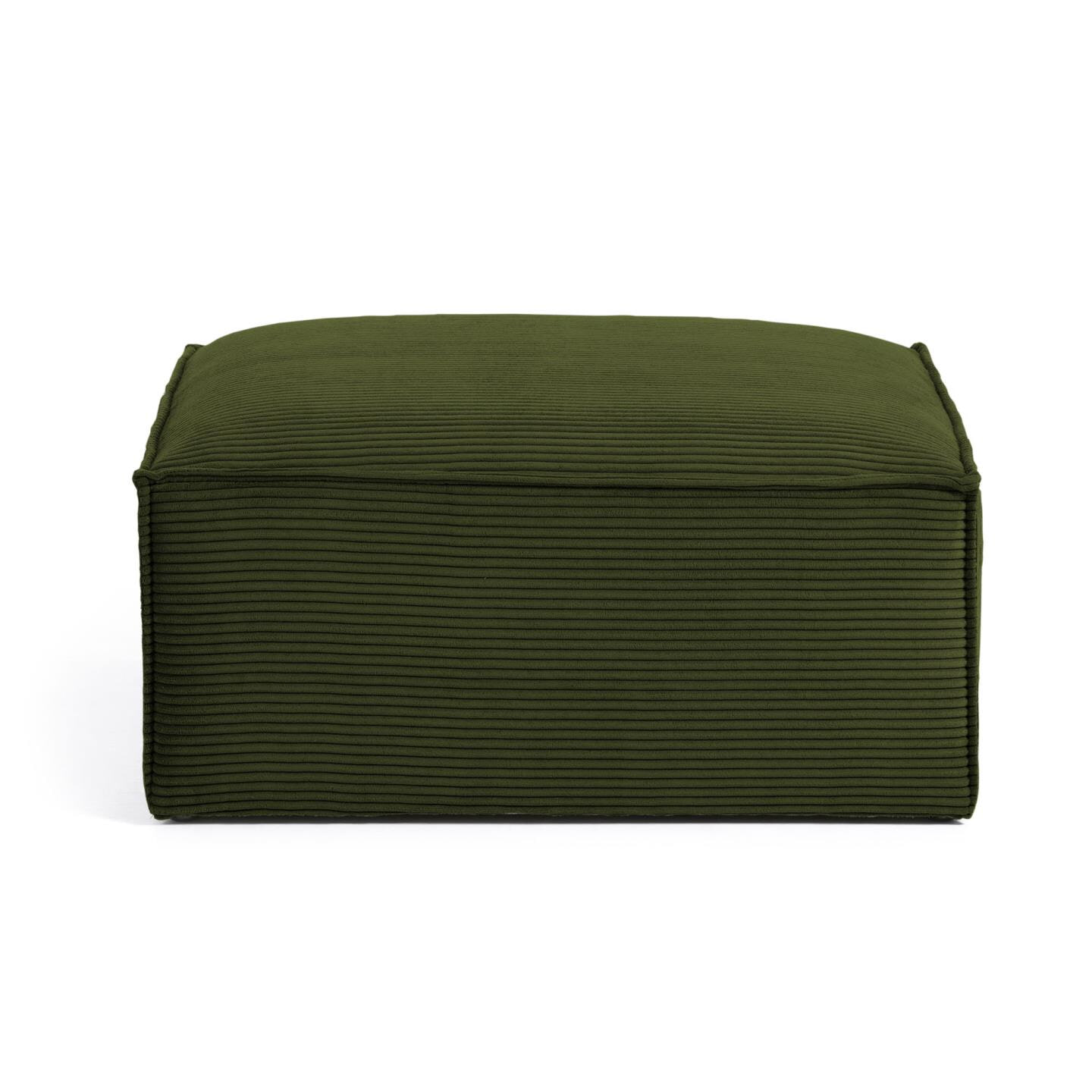 Kave Home Hocker 'Blok' Rib, kleur Donkergroen