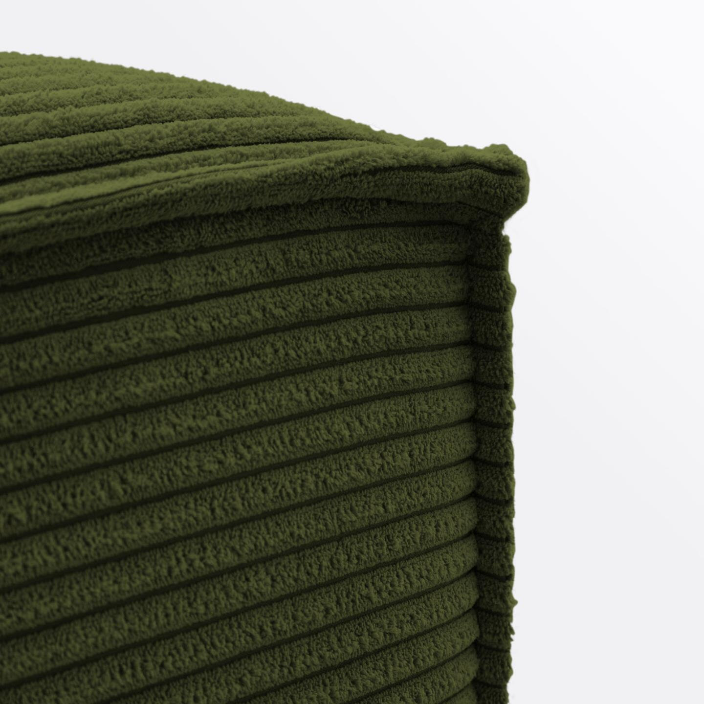 Kave Home Hocker 'Blok' Rib, kleur Donkergroen