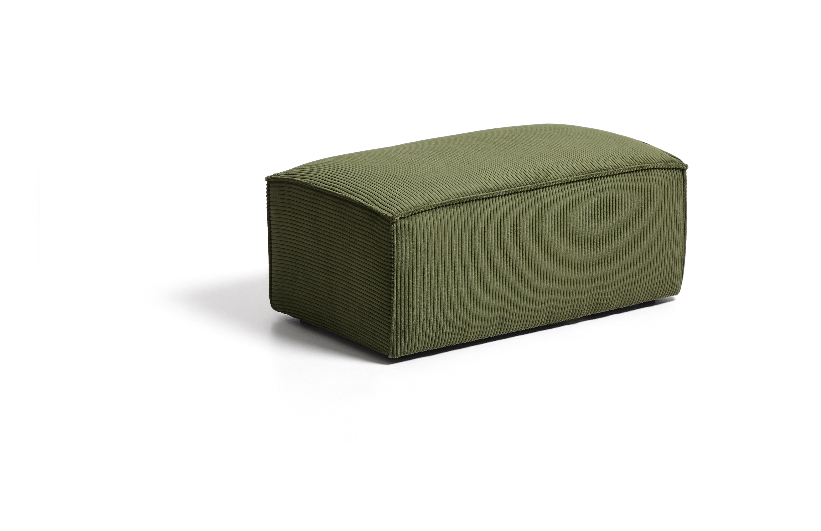 Kave Home Poef Blok Rib, 60 x 104cm - Donkergroen