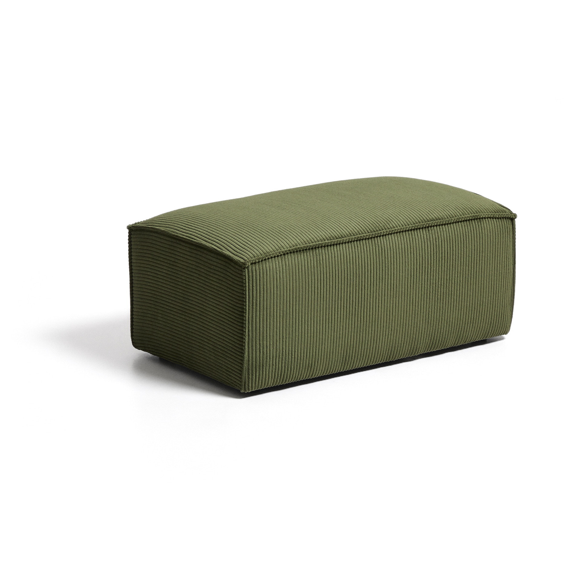 Kave Home Poef Blok Rib, 60 x 104cm - Donkergroen