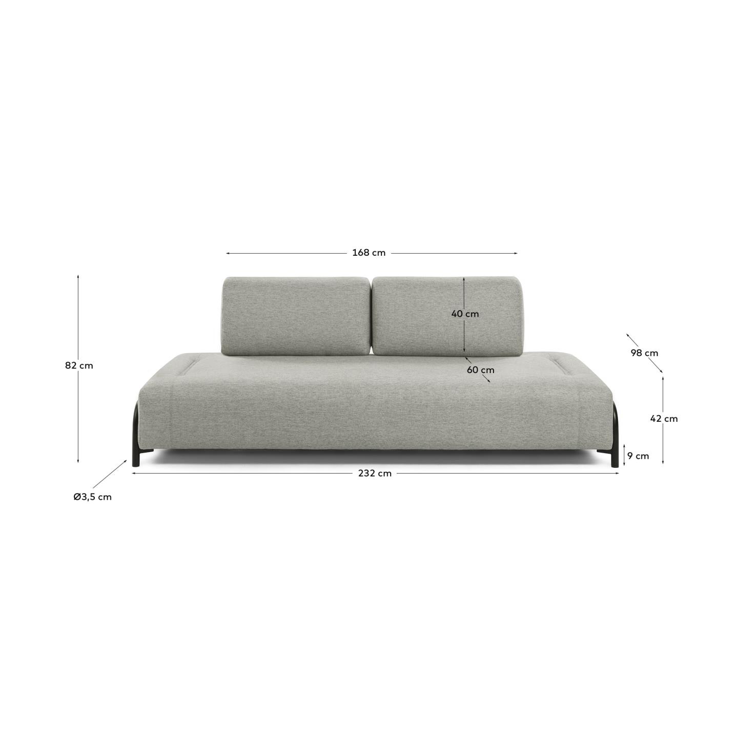 Kave Home 3-zits Bank 'Compo' 232cm, kleur Beige