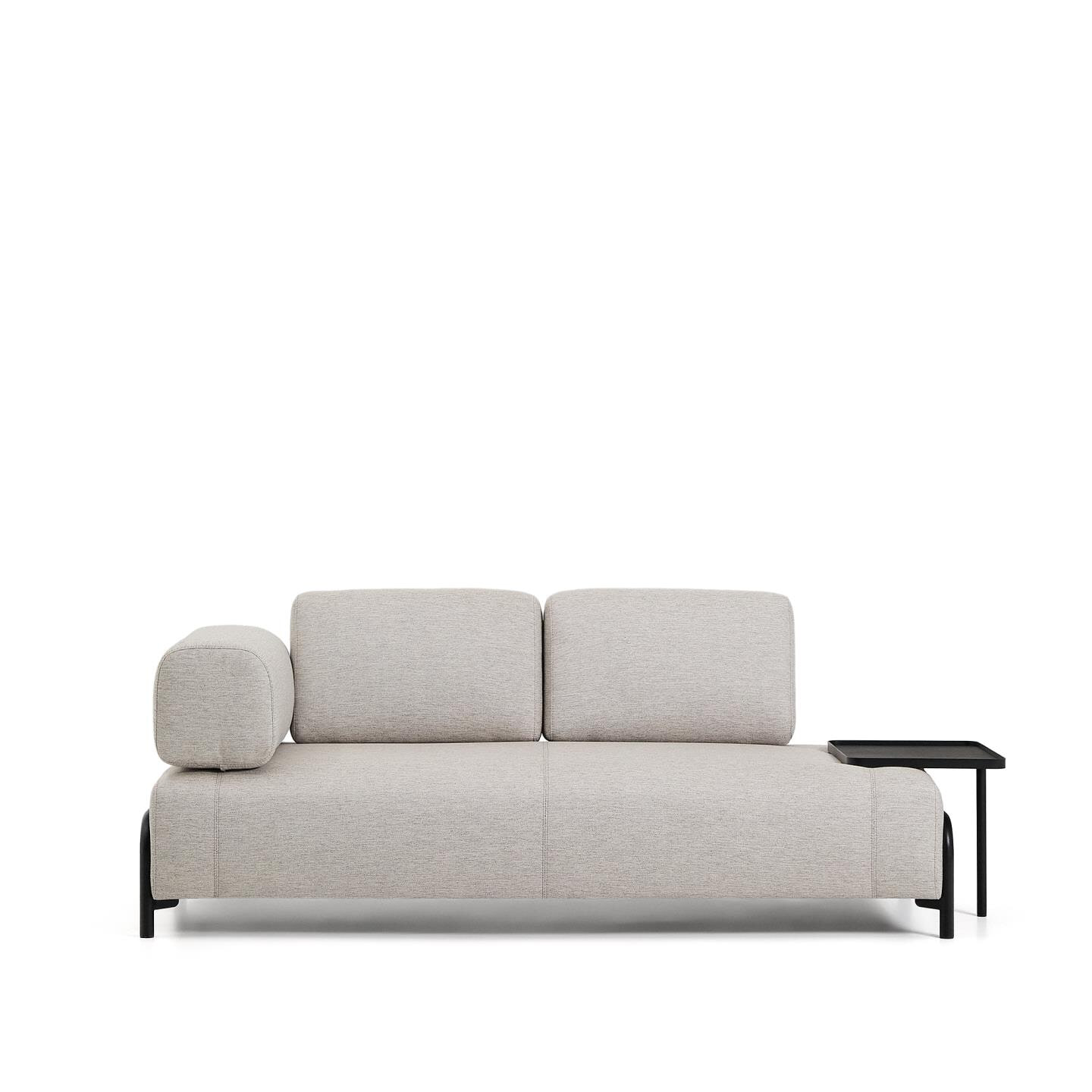 Kave Home 2-zits Bank Compo Met bijzettafel - Beige/Zwart