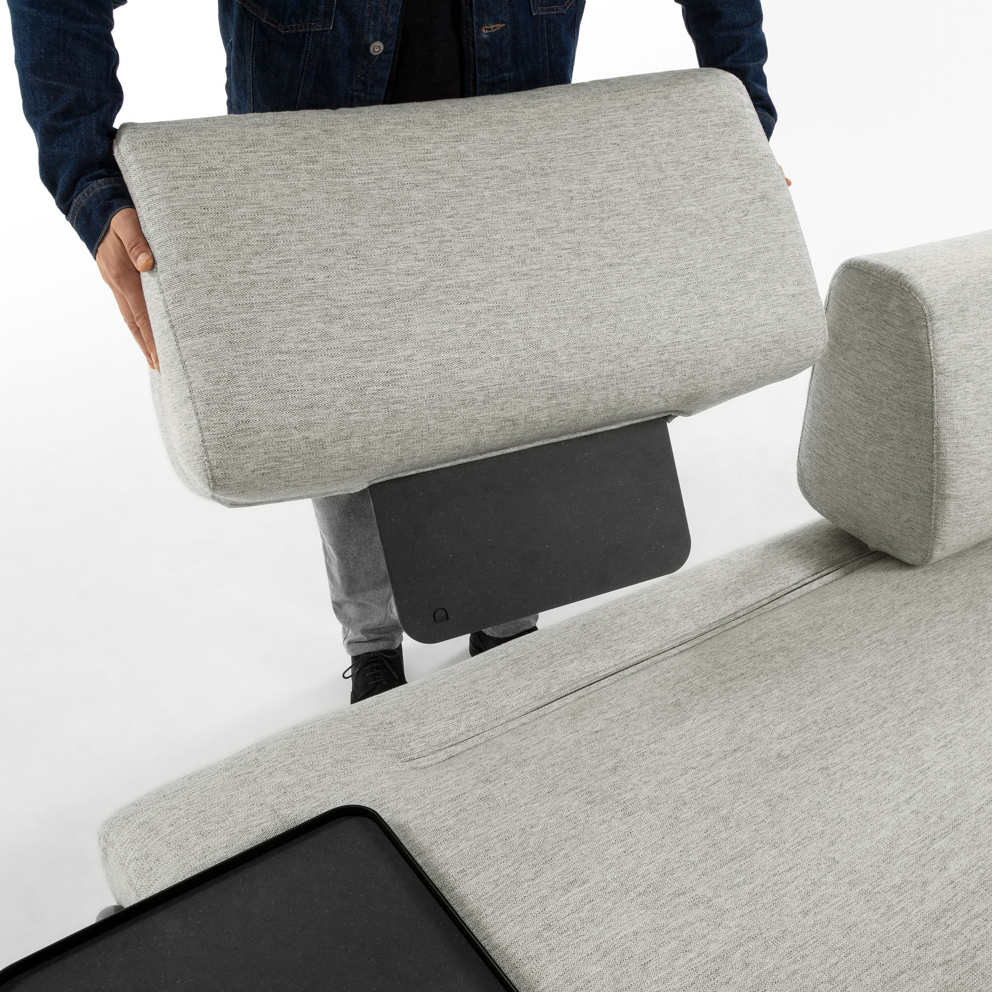 Kave Home 3-zits Bank 'Compo' Met Bijzettafel, kleur Beige