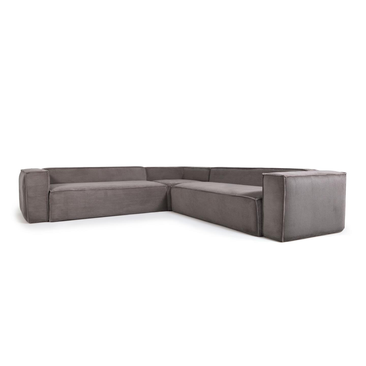 Kave Home 6-zits Hoekbank 'Blok' Corduroy, kleur Donkergrijs Kave Home 6-zits Hoekbank 'Blok' Corduroy, kleur Donkergrijs