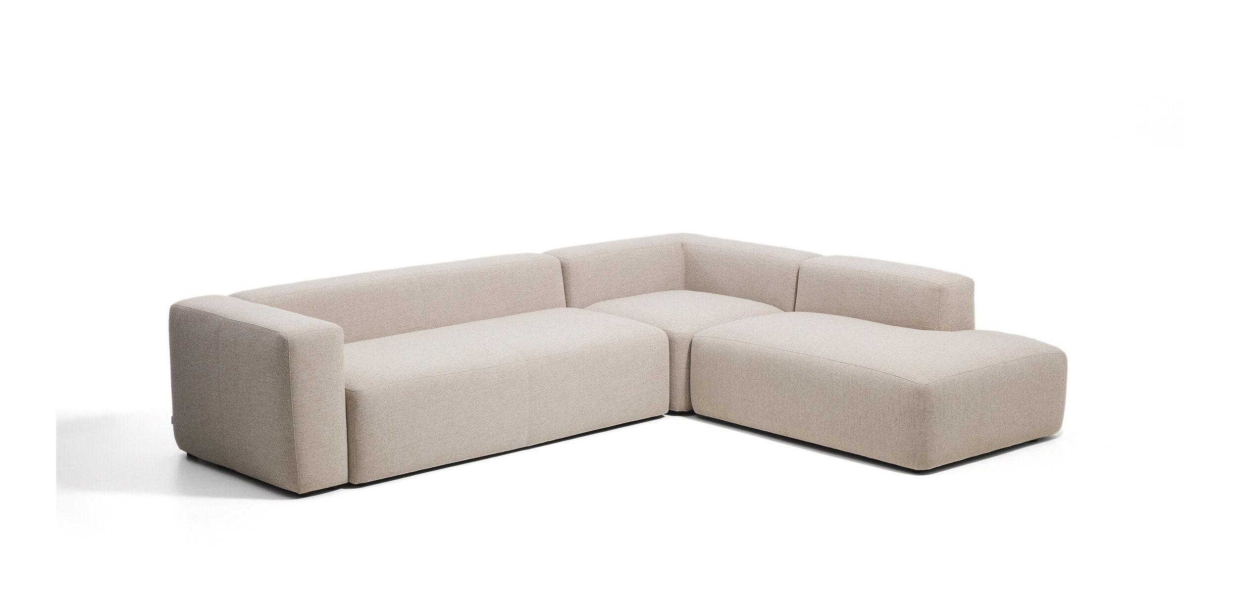 Kave Home 5-zits Hoekbank Blok 255cm, Chenille - Beige