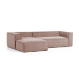 Kave Home Loungebank 'Blok' Rib, Links 300cm, kleur Roze