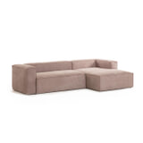 Kave Home Loungebank 'Blok' Rechts 300cm, Corduroy, kleur Roze