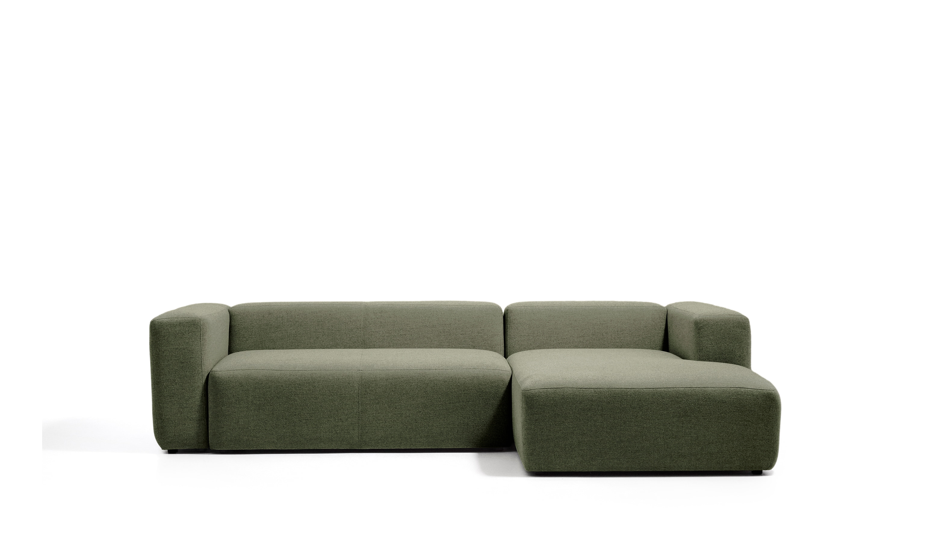 Kave Home Loungebank Blok Rechts, 300cm, Chenille - Mosgroen