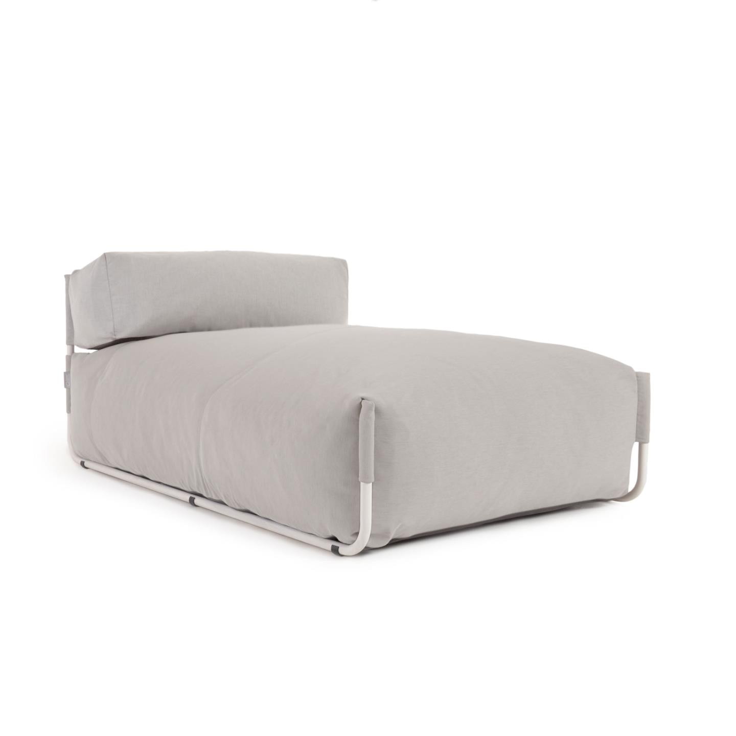 Kave Home Modulaire Outdoor Bank 'Square' Chaise Longue, kleur Lichtgrijs